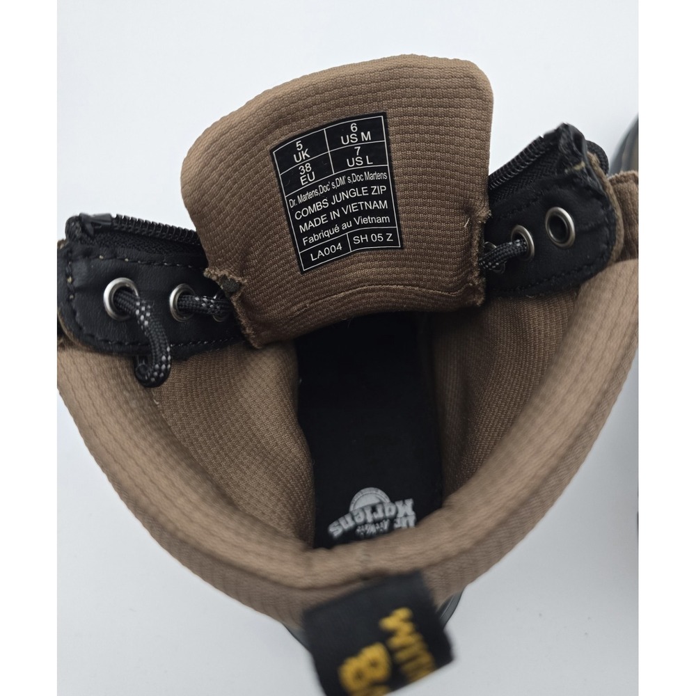 Dr. Martens Combs Jungle Zip Boots Ladies Size 7 Tactical Dark Khaki Lace-Up NEW - Picture 13 of 16